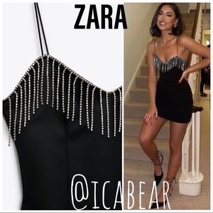 ZARA NWT FRINGED MINI DRESS -M Bloggers Fav